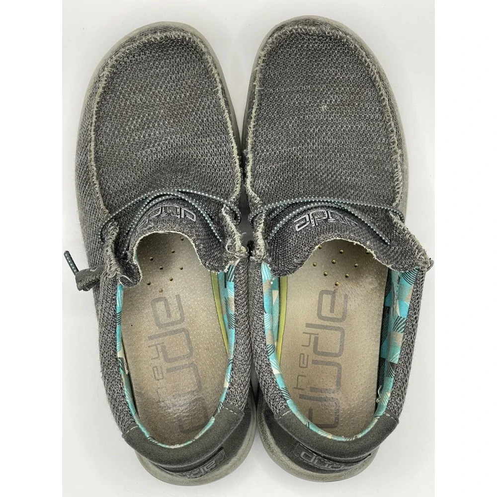 Hey Dude Men's Wally Sox Shoe Gray Size‎ 8 Comfortable Lightweight Slip-On